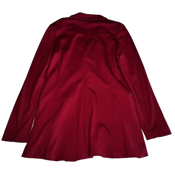 DG2 by Diane Gilman 2 Button Blazer Jacket Zippered Pockets Burgundy Size Medium - Picture 9 of 9
